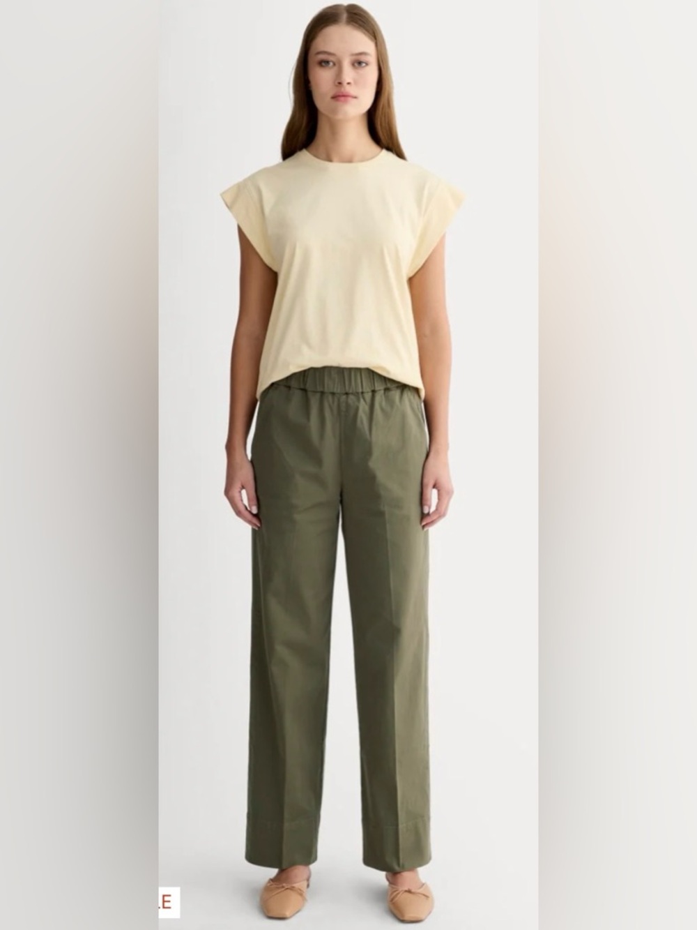 Everlane High Waist Easy Pants in Kalamata Green